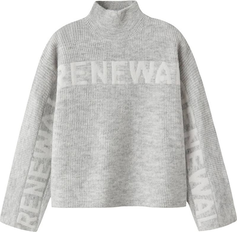 Name It - NkfNuva - Blouse - Lichtgrijs Gevlekt - Gebreid - Rib