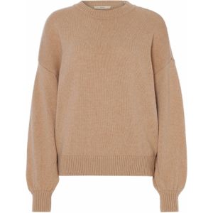 Sessun Dames trui beige (Maat: S) - Effen - Halslijn: Ronde hals,