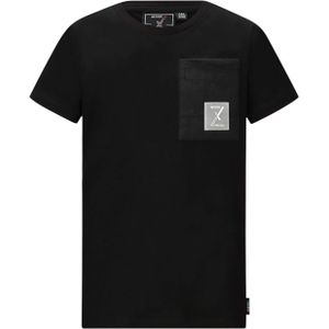 Retour T-shirt zwart (Maat: 134-140) - Tekst - Halslijn: Ronde hals,