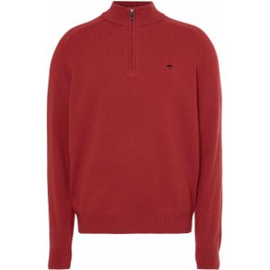 Fynch-Hatton Trui bordeaux (Maat: 2XL) - Effen - Halslijn: Opstaande kraag met rits,