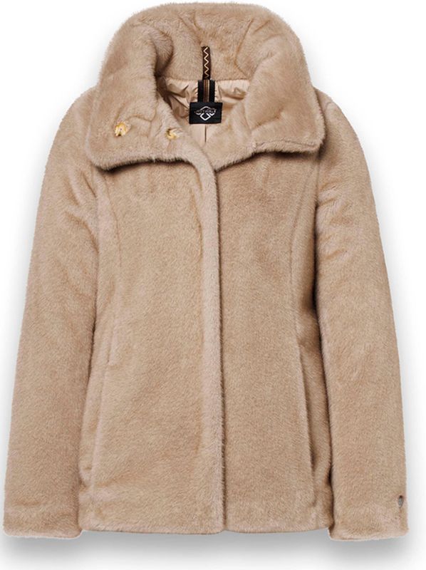 District - HITT Sand - Damesjas - Kort - Met Opstaande Kraag - 2 Gevoerde Steekzakken