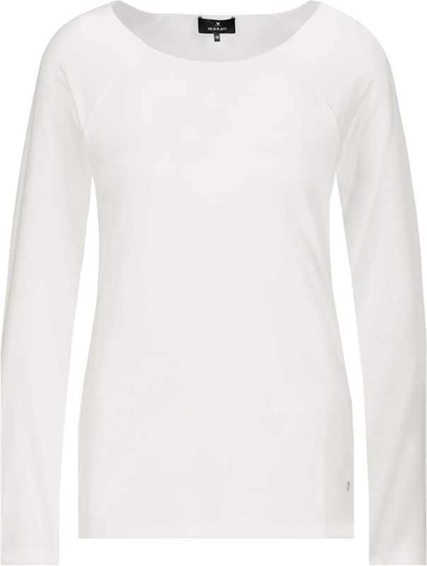 Monari Dames longsleeve ecru (Maat: 36) - Effen - Halslijn: Ronde hals,