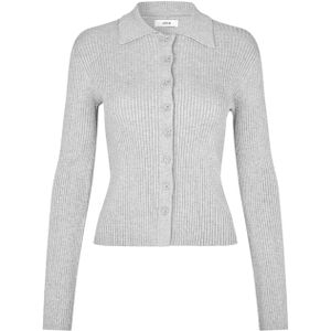 Envii Dames vest grijs (Maat: L) - Effen - Halslijn: Polokraag,