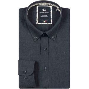 Giordano - Overhemd - Blauw - Lange Mouw - Effen