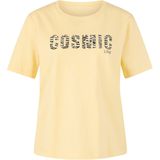 Marc Cain Sports Dames t-shirt geel (Maat: 38) - Tekst - Halslijn: Ronde hals,