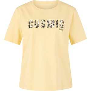 Marc Cain Sports Dames t-shirt geel (Maat: 38) - Tekst - Halslijn: Ronde hals,