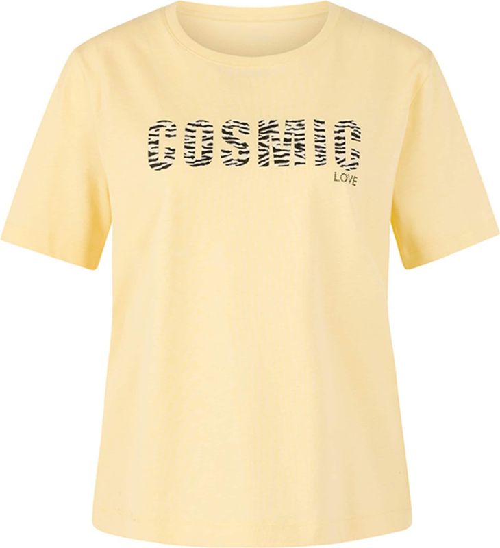 Marc Cain Sports Dames t-shirt geel (Maat: 38) - Tekst - Halslijn: Ronde hals,