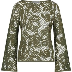 Tramontana Crochet trui groen (Maat: XL) - Halslijn: Ronde hals,