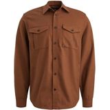 Vanguard - Heren Overhemd - Bruin - Lange Mouw - Effen