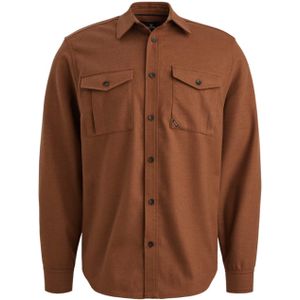 Vanguard - Heren Overhemd - Bruin - Lange Mouw - Effen