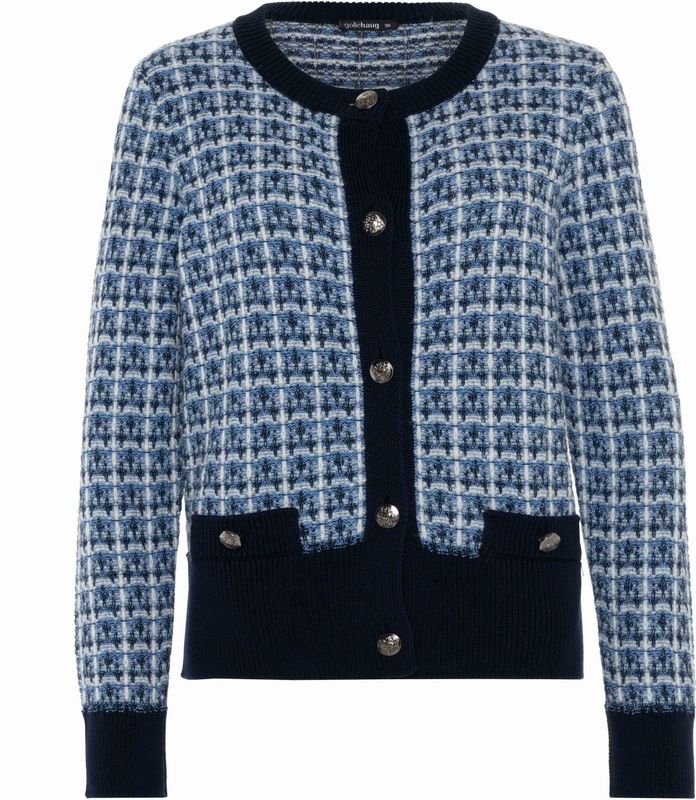 golléhaug - Vest - Licht Blauw - Ronde Hals - Ruitjes