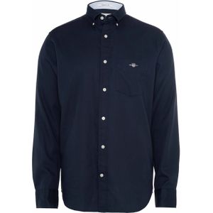 Gant Overhemd lange mouw blauw (Maat: L) - Effen