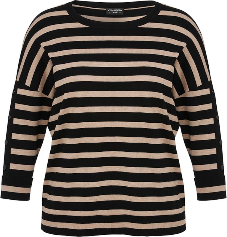 Via Appia Due - Top Lange Mouw - Zwart - 2514871