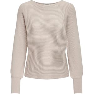 Only Trui beige (Maat: L) - Effen - Halslijn: Boothals,