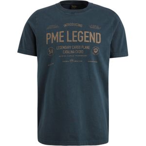 PME Legend T-shirt blauw (Maat: L) - Tekst - Halslijn: Ronde hals,
