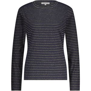 Tramontana - Striped Lurex Top - Donkerblauw