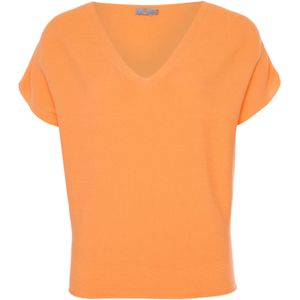 No man's land T-shirt oranje (Maat: M) - Effen - Halslijn: V-hals,