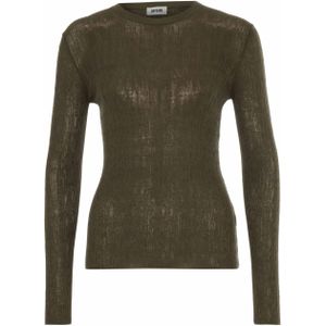 Drykorn Top groen (Maat: S) - Effen - Halslijn: Ronde hals,