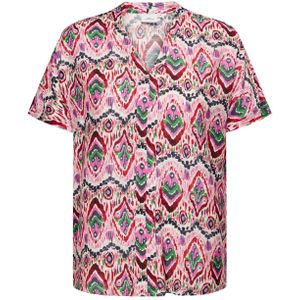 Only Carmakoma T-shirt roze (Maat: 46) - Halslijn: V-hals,