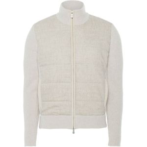 Gran Sasso Heren vest beige (Maat: 56) - Mélange - Halslijn: Opstaande kraag,