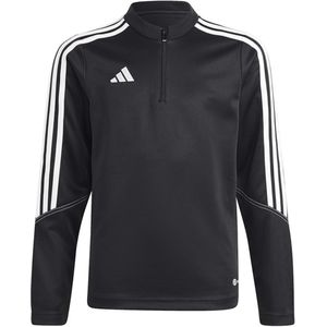 Adidas T-shirt zwart (Maat: 164) - Effen - Halslijn: Opstaande kraag,