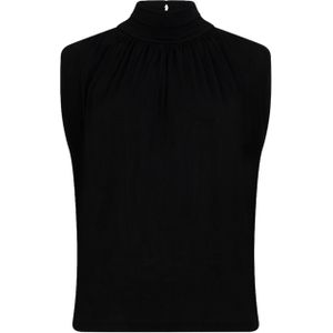 Esqualo - Dames Top - Zwart - Effen - Halslijn Opstaande Kraag