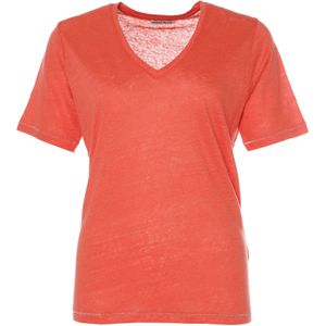 Anna Blue T-shirt rood (Maat: S) - Effen - Halslijn: V-hals,