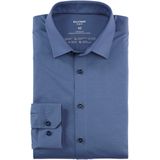 Overhemd - Nürnberger Blauw - Jersey-kwaliteit - 92% Katoen, 8% Elastaan
