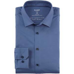 Overhemd - Nürnberger Blauw - Jersey-kwaliteit - 92% Katoen, 8% Elastaan