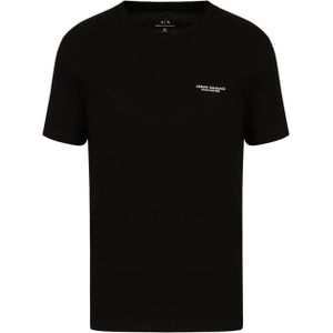 Armani Exchange T-shirt zwart (Maat: S) - Tekst - Halslijn: Ronde hals,