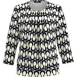 Frank Walder - Blouse Allover Print - Zwart/Wit - 48