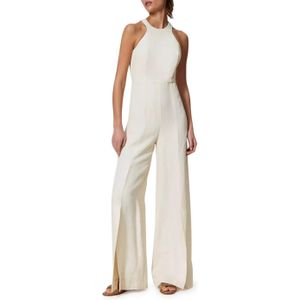 Twinset Woven  jumpsuit beige (Maat: 38) - Halslijn: Ronde hals,