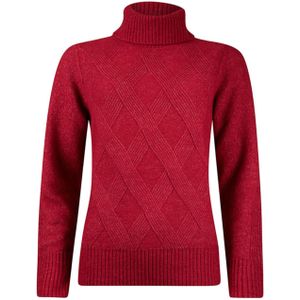 Roberto Sarto - Dames Coltrui - Rood - Mélange Kabelpatroon - Rollcollar
