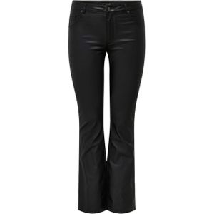 Only Carmakoma CARBLUSH MID FLARED COATED PNT NOOS broek zwart (Maat: 54-32)