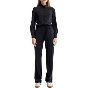 Studio Anneloes Angel LS jumpsuit zwart (Maat: XXS) - Halslijn: Polokraag,