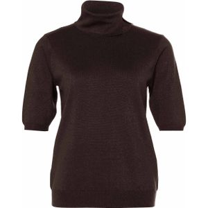 Private Label Company Dames coltrui bruin (Maat: M) - Glitter - Halslijn: Col,