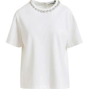 Essentiel Antwerp Dames t-shirt ecru (Maat: 34) - Effen - Halslijn: Ronde hals,