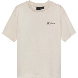 NIK & NIK Jongens t-shirt beige (Maat: 128) - Tekst - Halslijn: Ronde hals,