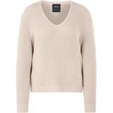 Marc Cain - V-hals Pullover Sweater - Beige - Dames - Duits Gebreid