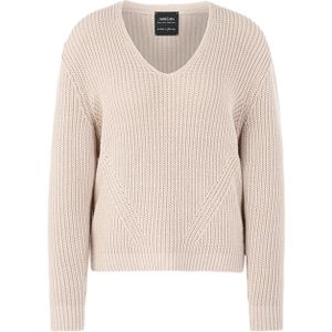 Marc Cain - V-hals Pullover Sweater - Beige - Dames - Duits Gebreid