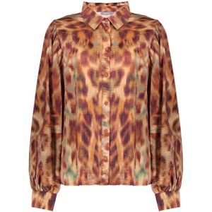 Geisha - Blouse - Ecoline Print - Bruin/Oranje