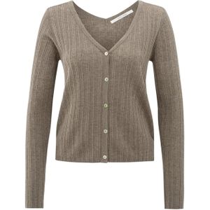 YAYA Vest bruin (Maat: L) - Effen - Halslijn: V-hals,