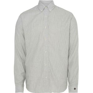 Cast Iron Heren overhemd lange mouw groen (Maat: S) - Streep