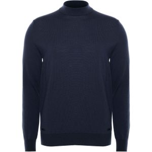 Born with appetite Heren coltrui blauw (Maat: M) - Effen - Halslijn: Col,