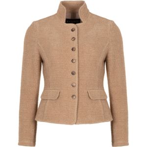 B Three Dames jas bruin (Maat: 38) - Effen