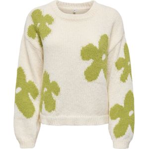 Only Onlbootle life ls flower o-neck knt ecru dessin
