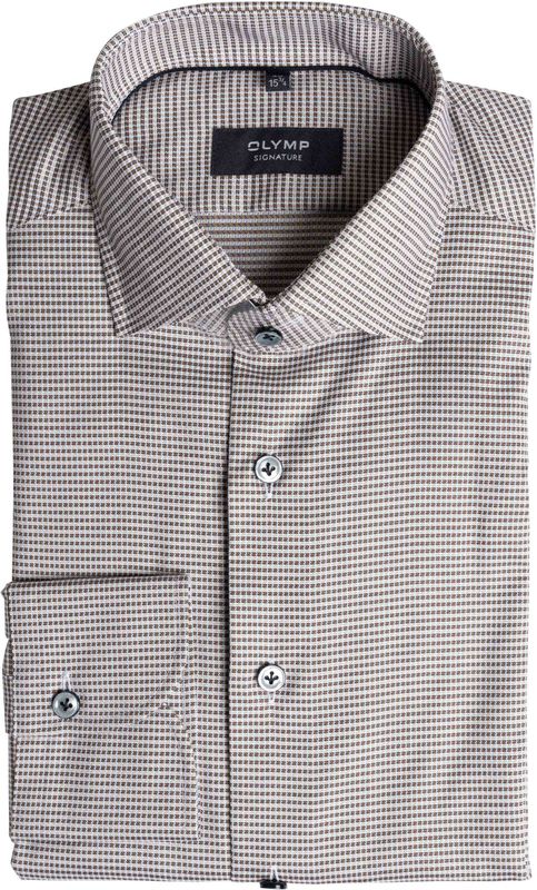OLYMP SIGNATURE - Bruin - Overhemd - Tailored Fit - Kent