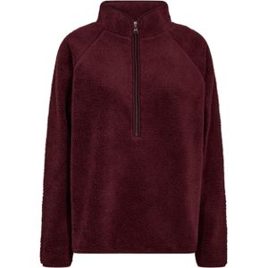 Freequent Dames trui bordeaux (Maat: M) - Effen - Halslijn: Opstaande kraag met rits,