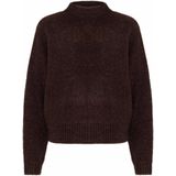 OPUS Dames trui bordeaux (Maat: 36) - Glitter - Halslijn: Opstaande kraag,