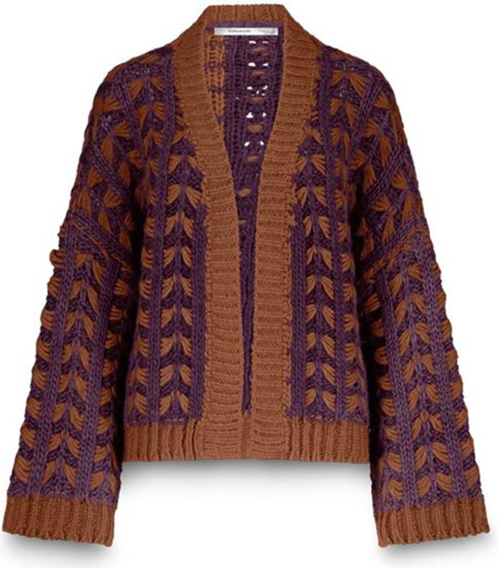 Summum Woman - Chunky Knit Cardigan - Veelkleurig - Dames